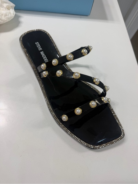 Steve Madden Shoes - Steve Madden Pearl Embellishment Studded Flat Sandals